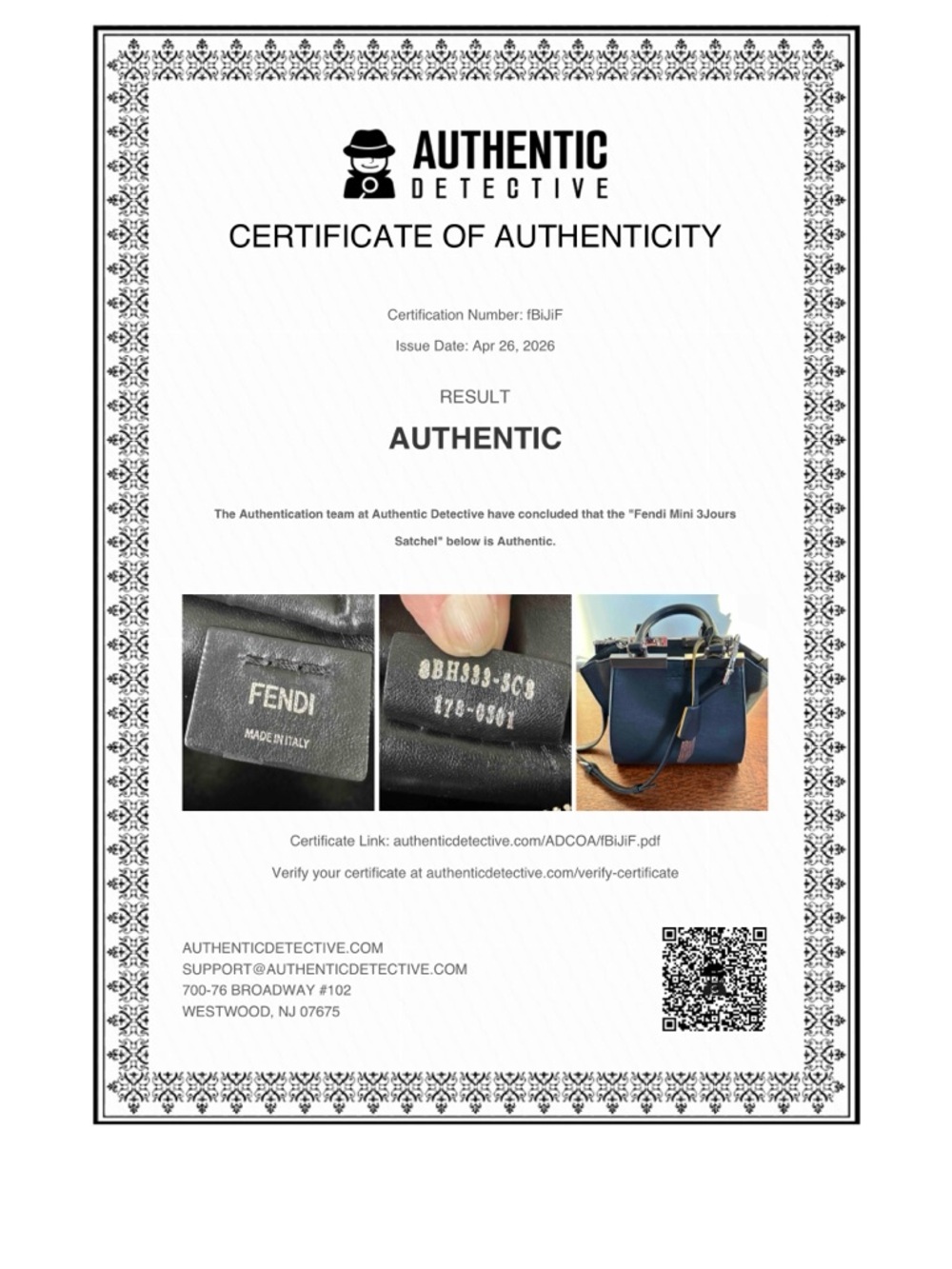 Fendi Mini 3Jours Tote/Crossbody Black Leather with Dust Bag and COA - Picture 16 of 16